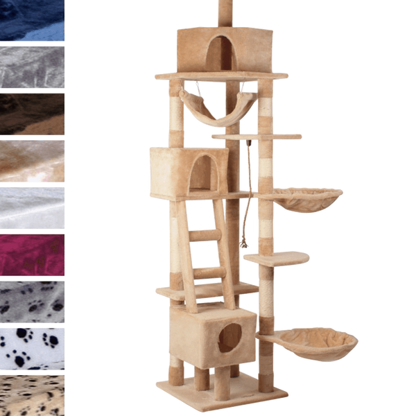 Leopet® KBD010 2beige Cat Tree Scratching Post Kitten Climbing Excercise Activity Centre Sisal Height ca. 230cm