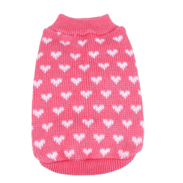 Silvercell Pets Puppy Dogs Clothes Jacket Little Heart Knit Sweater Coat Pink XL