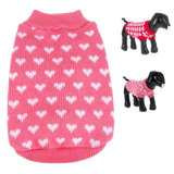 Silvercell Pets Puppy Dogs Clothes Jacket Little Heart Knit Sweater Coat Pink XL